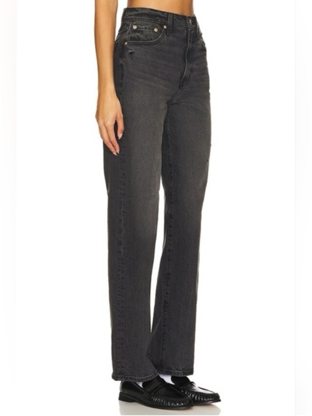 PISTOLA cassie super high rise straight jean after hours vintage in black 24